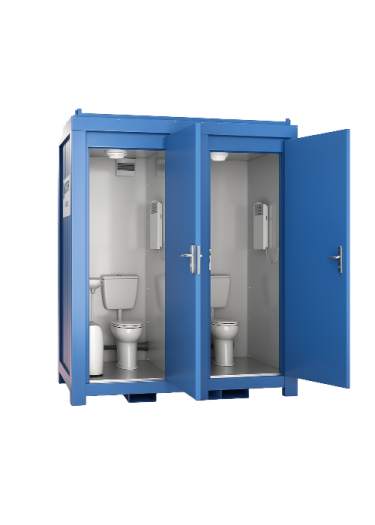 صورة حمام فيبرجلاس متنقل 2 باب مقاس 2.4 * 1.4 متر