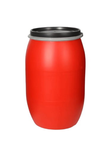 صورة برميل نفايات بلاستيك بولي ايثيلين أحمر مغلق [غطاء] سعة 120 لتر