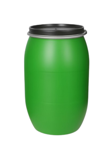 صورة برميل نفايات بلاستيك بولي ايثيلين أخضر مغلق [غطاء] سعة 120 لتر