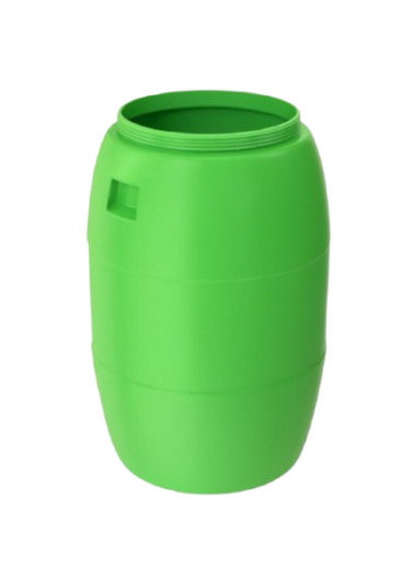 صورة برميل نفايات بلاستيك أخضر مفتوح سعة 120 لتر بولي ايثيلين