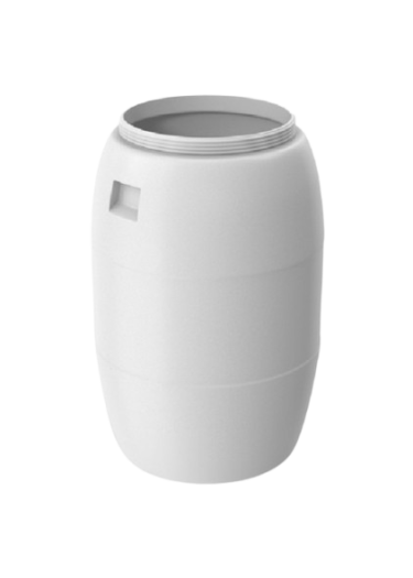 صورة برميل بلاستيكي بولي ايثيلين أبيض مفتوح سعة 240 لتر