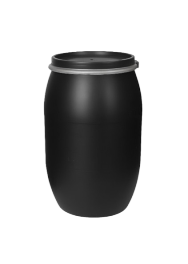 صورة برميل بلاستيك بولي ايثيلين أسود سعة 9.25 جالون